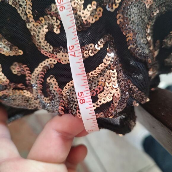 Alex Evenings Black Gold Sleeveless Sequined Formal Gown Size 10 - Picture 11 of 11